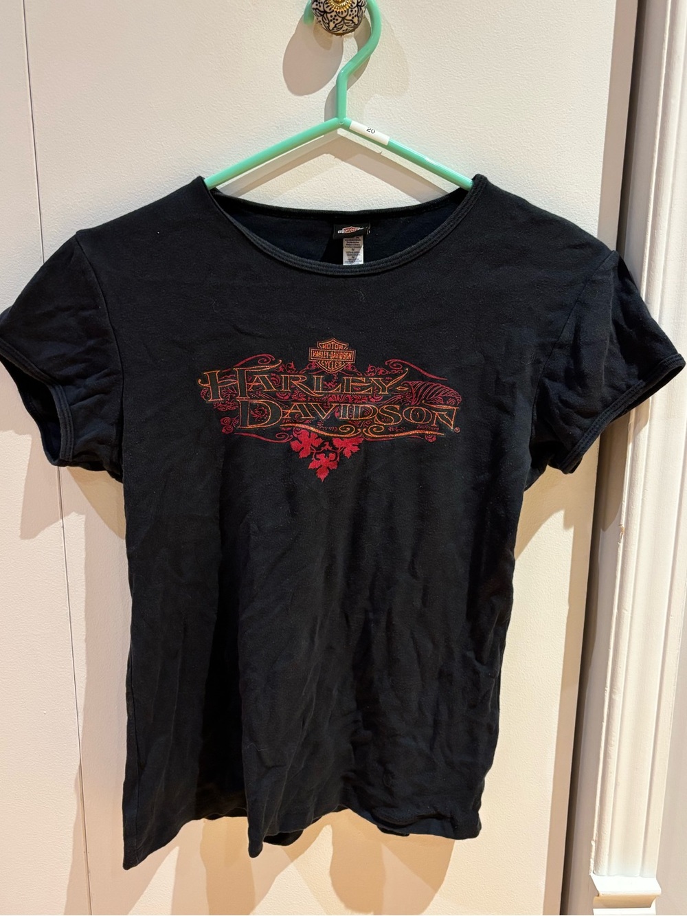Harley-Davidson Black Short Sleeve Graphic Tee with Red Logo